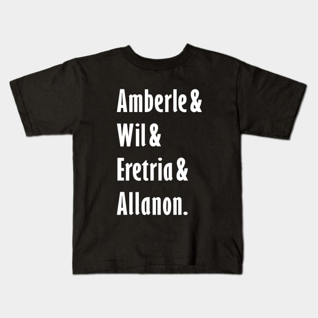 The Shannara Chronicles - Amberle & Wil & Eretria & Allanon Kids T-Shirt by BadCatDesigns